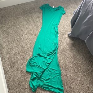 Green Venus v neck maxi dress